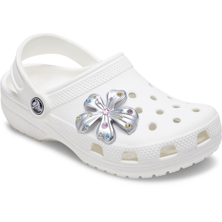 Silver Meta Gem Flower Jibbitz™ charms | Crocs US